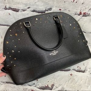 COACH Leather Sierra Satchel w/ Stardust Studs